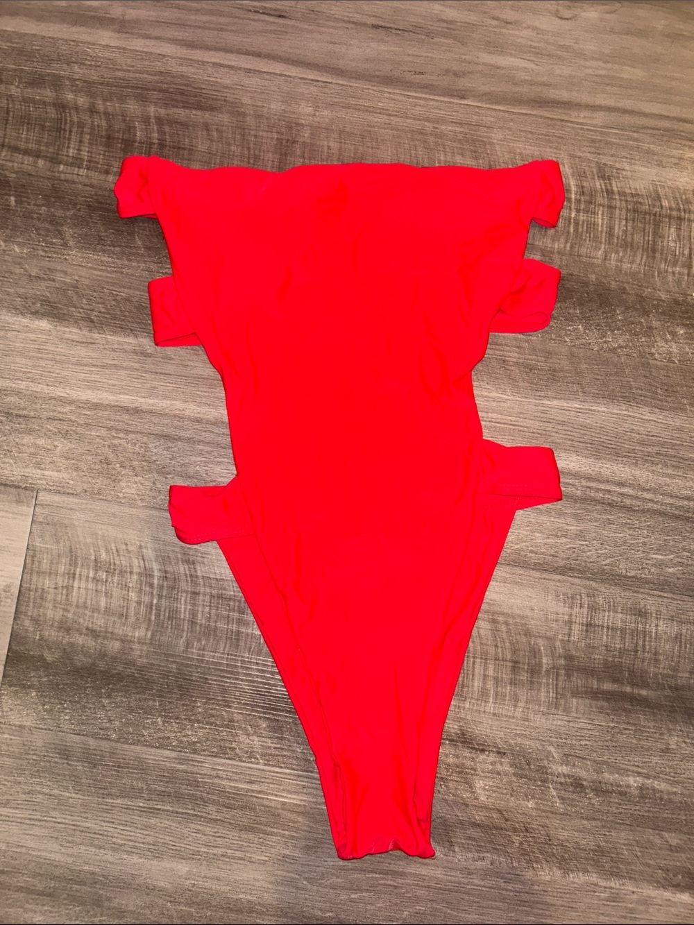 SHEIN Red One-Piece Cutout Swimsuit